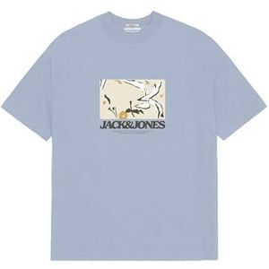 JACK & JONES Jortavira AOP Tee Ss Crew Neck FST Jnr T-shirt voor heren, skyway, 128