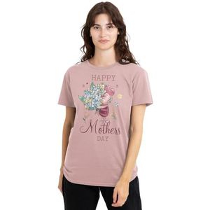 mandarin creative ltd Winnie de Poeh Knorretje Happy Mothers Day dames T-shirt, roze, klein, roze, S
