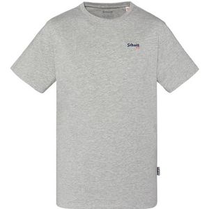 Schott NYC Tscasual T-shirt voor heren, Grijs, XXL