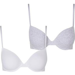 Urban Classics - Lot de 2 - Soutiens-gorge - Wit - Grijs Chinè - 80B