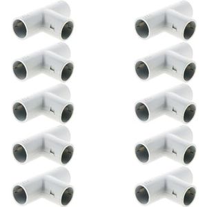 Zenitech - Set Van 10 T-Stukken Voor IRL Buis Ø20mm - Hoogwaardige Kunststof - Eenvoudige En Snelle Aftakking - Voldoet Aan Veiligheidsnormen - Grijs - Ø20mm