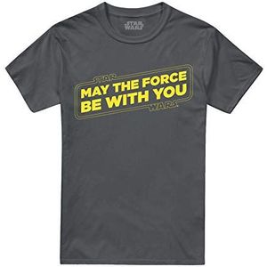 Star Wars Happy Holidays T-shirt voor heren, Grijs (houtskoolketting), XL
