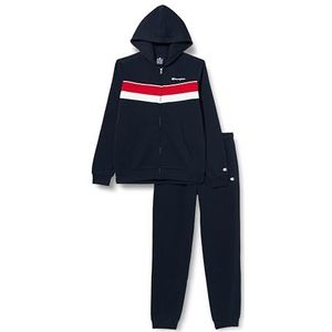 Champion Legacy Sweatsuits B-Colorblock Powerblend Fleece Hooded Sportpak Kinderen & Jongens, Blu Marino/Rosso Scuro, 3-4 Jaar