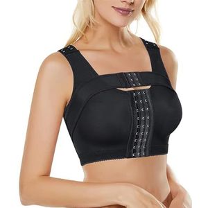 BRABIC Dames frontsluiting beha post-Surgery post-corrigerende shaper tops met borstondersteuning band (zwart, Schwarz, M