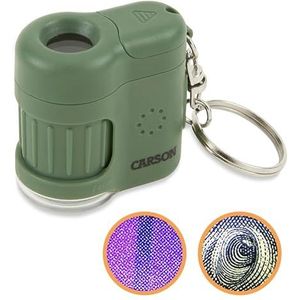 Carson MM-280G MicroMini LED Verlichte 20x Pocket Microscoop met ingebouwde UV-licht en LED-zaklamp - Groen