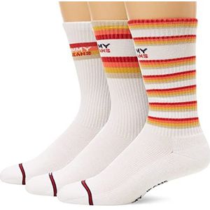 Tommy Hilfiger Unisex Volwassen Stripe Giftbox Crew Sock, White, 35-38 (3-pack)