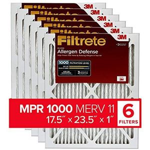 Filtrete Ad29-6pk-1e luchtfilter, 17,5 inch X 23,5 inch X 1 in, wit