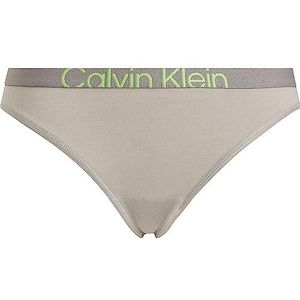 Calvin Klein Bikini-slipje voor dames, Grijs (Satelliet/Groene Flash), L