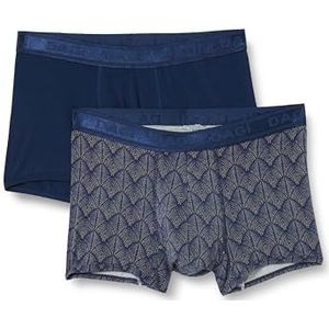 Dagi Navy Fashion Knitted Slim Fit Regular Waist Micro Modal Short Leg Boxer, Navy, 3XL, Donkerblauw, 3XL