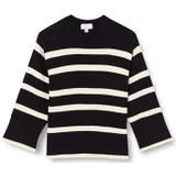 VERO MODA VMSABA LS trui met ronde hals GA Girl NOOS, zwart/strepen: berk