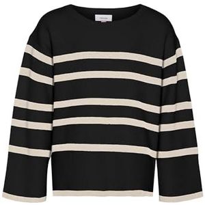 VERO MODA VMSABA LS trui met ronde hals GA Girl NOOS, zwart/strepen: berk