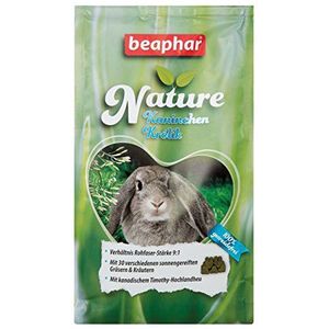 Beaphar Nature konijnenvoer, graanvrij konijnenvoer, met gedroogde kruiden en Canadees Timothy hooi, zonder conversieringsmiddelen, 5 stuks (5 x 750 g)