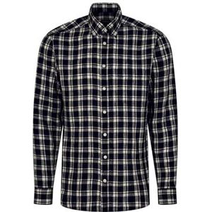 Seidensticker Casual overhemd voor heren, regular fit, zacht, New Button-down, lange mouwen, 100% linnen, donkerblauw, XXL