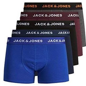 JACK & JONES Trunks Boxershorts voor heren, set van 5 stuks, stretch onderbroek, basic jersey ondergoed, Meerkleurig, S