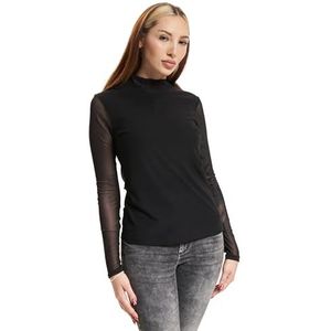 ONLY Onlerica Life Mesh L/S High Neck Top JRS, zwart, M