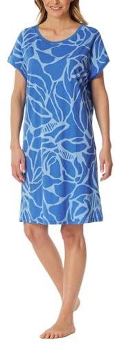 Schiesser Modern nachthemd met korte mouwen voor dames, Lichtblauw_182545, 36