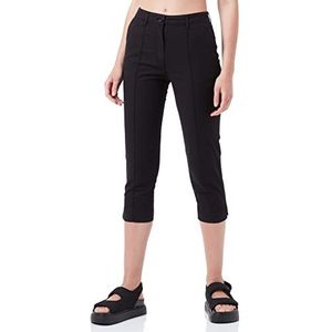 Moschino Capri voor dames, stretch, katoen, linnen, casual broek, zwart, 48 NL