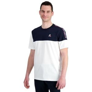 Le Coq Sportif Uniseks T-shirt, New Optical wit/electro blauw, M