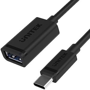 Unitek USB-C (M) naar USB-A (F) 10Gbps Adapter 60W | 476BK-1M | USB-C stekker | USB-A aansluiting | USB 3.1 Gen2 (3.2 Gen2) 10Gbps standaard | Kleur: zwart | Uitgangsstroom: 20A |