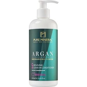 Pure Mineral - Argan Leave-In Conditioner - Hydratatie en Glans voor Droog Haar - Vitamine E - Zonder sulfaten, parabenen, petrolaten - 350ml