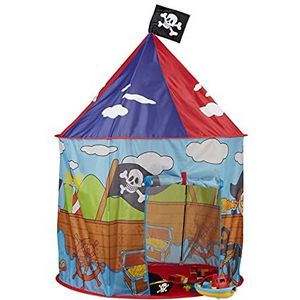 Relaxdays Piraten Speeltent Voor Jongens - Kindertent - Piratentent met Vlag - Speelhuis