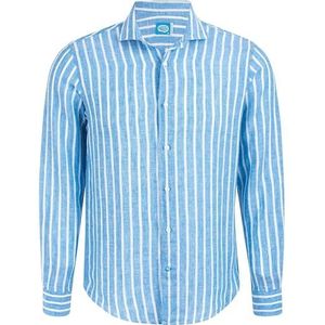 Panareha Men's Striped Linen Shirt AMALFI Blue (XL)
