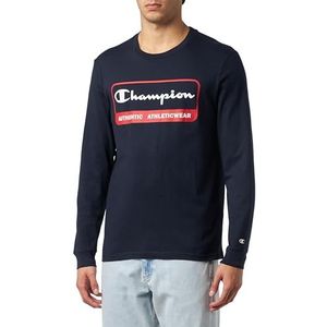 Champion Legacy Graphic Shop Authentic-L-s Crewneck shirt met lange mouwen voor heren, Blu Marino, M