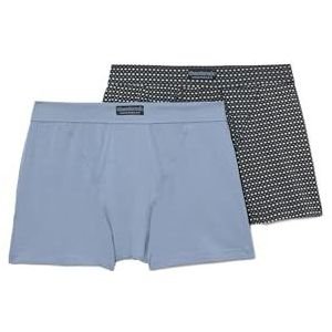 Abanderado Open boxershorts voor heren, 2 stuks, Blauwe stropdas met opdruk, 48