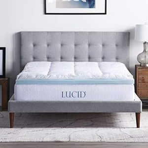 LUCID Mattress Topper van traagschuim, 4 inch naar beneden alternatief en gel, 3 toppers in één