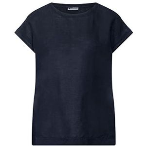 Street One Linnen shirt voor dames, marineblauw, 34