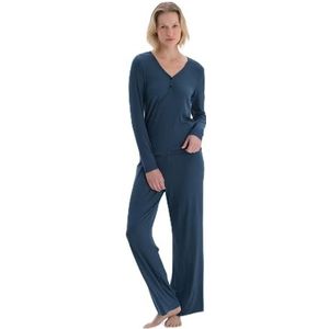 Dagi - Ensemble Pyjama - Blauw Marine - Katoen Modal - Brodé