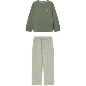 Women'secret Lange pyjama voor dames, Daily Forest Collection, kaki, XS
