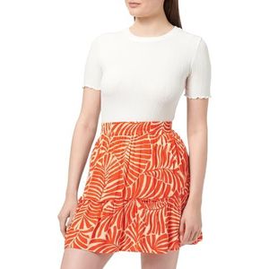 ONLY Onlchiara Short Skirt Ptm zomerrok voor dames, Pureed Pumpkin/Aop: bali Palm, XS