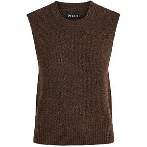 PIECES Dames PCELLEN O-hals Knit Vest NOOS BC Pullunder, Chicory Coffee, S