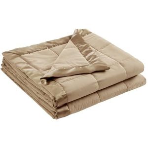 Madison Park Windom Down Alternatieve deken, premium 3M Scotchgard vochtafvoerende behandeling, lichte en zachte bedovertrek voor het hele seizoen, satijnen bekleding, bruin Twin