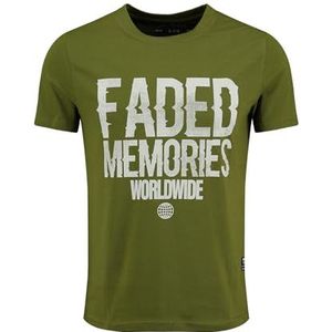 KEYLARGO Heren T-shirt MT KLWORLDWIDE Round, Pesto Green (1551), M