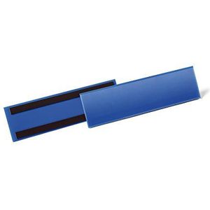 Durable 175807 Magnetische documenthouder, voor labels 1/3 A4 liggend formaat, verpakking 50 stuks, blauw
