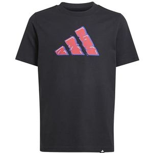 adidas Uniseks-Kind GRAFFITI GRAPHIC T-SHIRT JUNIOR, black, 11-12 Years