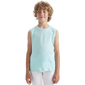 DeFacto Tanktop voor kinderen, stijlvol en comfortabel mouwloos shirt voor actieve kinderen, aqua, 10-11 Jaar