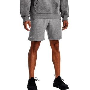 Under Armour UA Rival Fleece Shorts voor heren, sportieve en warme hardloopshorts, comfortabele loszittende gymshorts voor heren, Castlerock Licht Heide/Wit, L