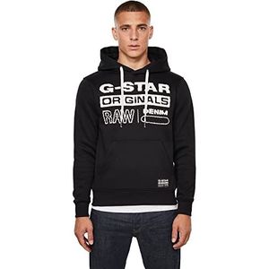 G-STAR RAW Heren Cardigan Sweater Originals Hooded, Dk Black A971-6484, XS