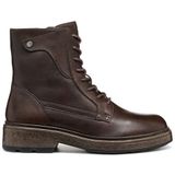 Geox - Swelen - Dames Veterschoenen - Donkerbruin - Leer