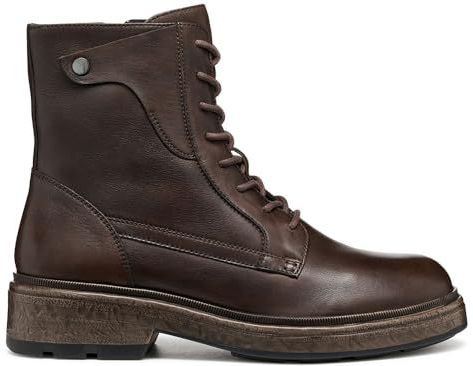 Geox - Swelen - Dames Veterschoenen - Donkerbruin - Leer