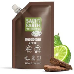 Salt of the Earth Navulzakken voor natuurlijke deodorant, 3 toepassingen, Oud & Bergamot, veganistisch, langdurige bescherming, geproduceerd in het Verenigd Koninkrijk - 225ml