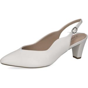 CAPRICE Dames slingpumps van leer, spits, White Perlato, 38 EU