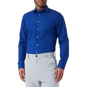 Seidensticker Men's Shaped Fit Shirt met lange mouwen, blauw, 40, blauw, 40