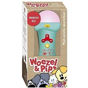 Woezel & Pip speelgoedmicrofoon - 24 cm - blauw/roze