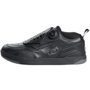 O'NEAL Loam WP Flat Shoe V.23 Mountainbike-schoenen, veganistisch, waterdicht, ademend, draai-snelsluiting voor perfecte pasvorm, voor volwassenen, zwart grijs, 46 EU