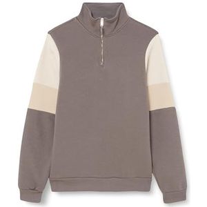 Koton Heren High Neck Long Sleeve Zipper Detail Striped Sweatshirt, grijs (031), XS