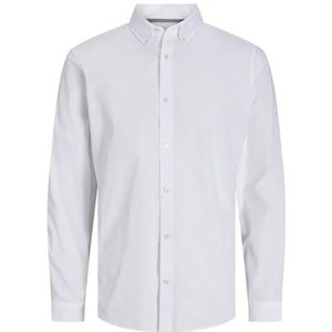JPRCCPOPLIN Logo Comfort Shirt L/S SN, Helder wit/pasvorm: comfortabele pasvorm, S